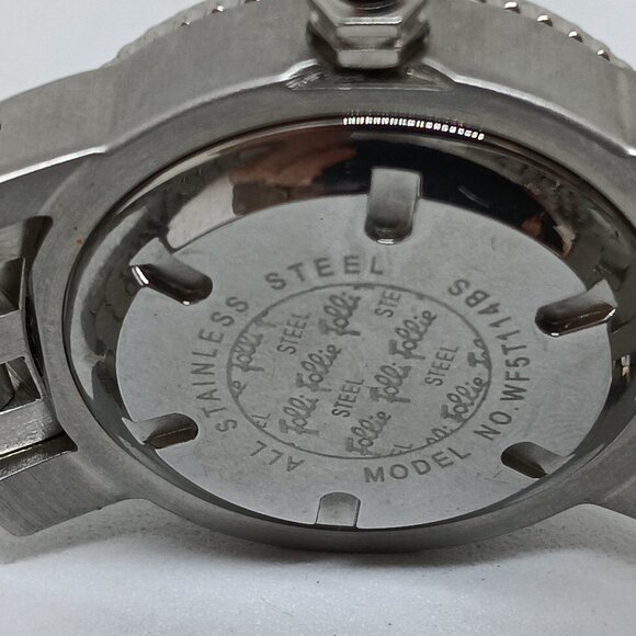 VINTAGE Folli Follie WF5T114BS Women's 33mm Crystal Accent S/Steel Quartz Watch - Picture 9 of 12